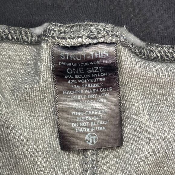 STRUT-THIS Midrise Cropped Leggings Gray Camo Print Size OS Small - Picture 5 of 7